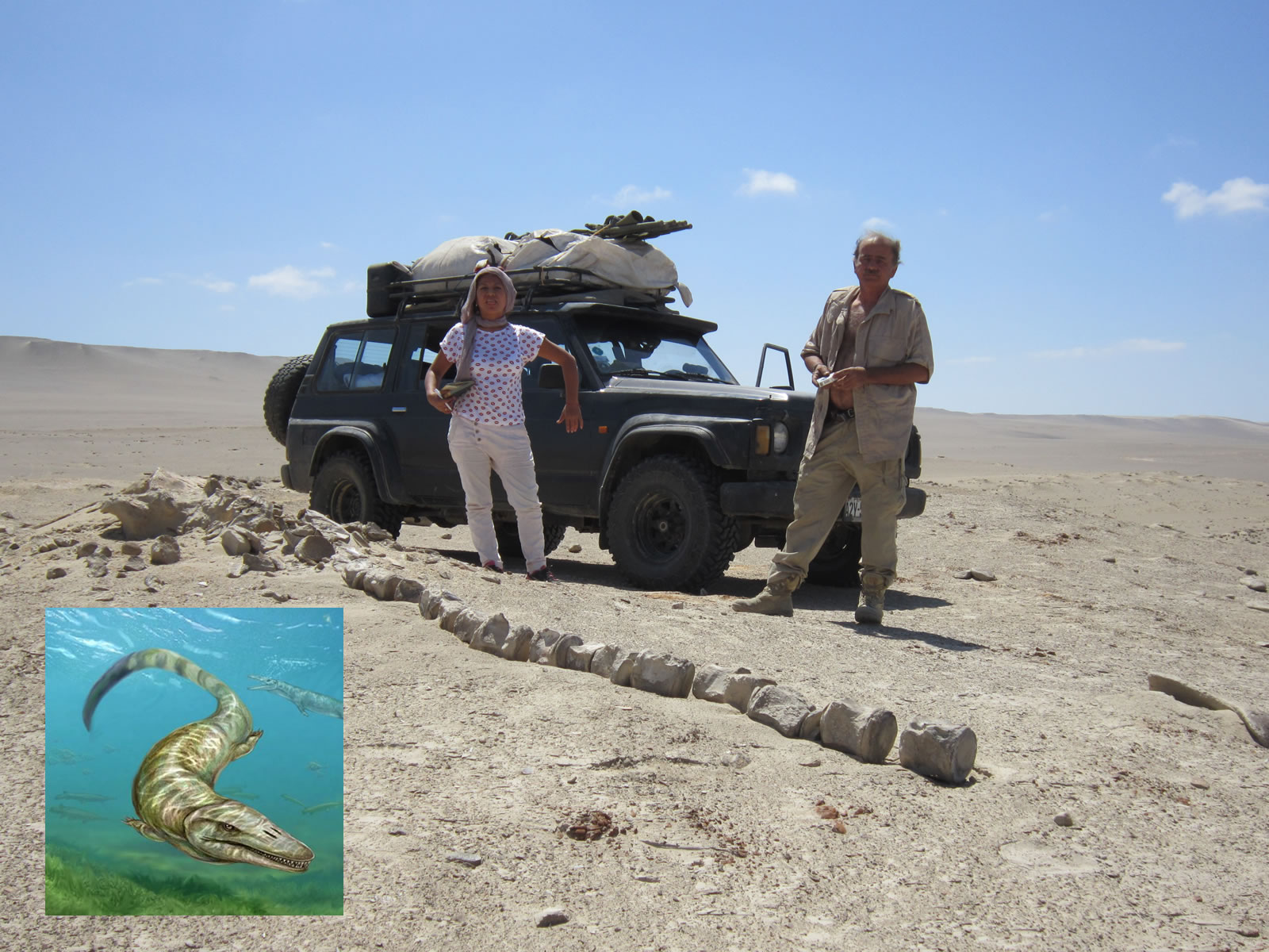 Transporte entre o Inca e a arqueologia no coração do deserto de Ica