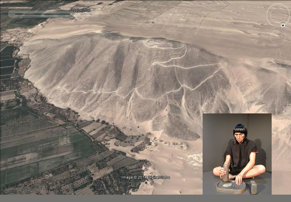 Cerro Prieto, unbekannten Hispanic-Siedlung in der Stadt Ica in Peru